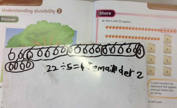 Image of Birch class have been learning about division with remainders today.